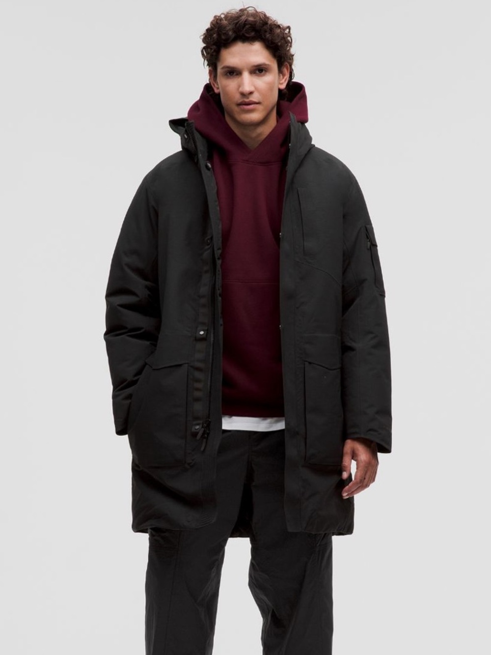 lululemon athletica Men's Hooded Trench Coat in Taupe